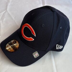 New Era NFL Bears Dark Blue Cap with Bright Orange Emblem CHIBEA Team Logo New